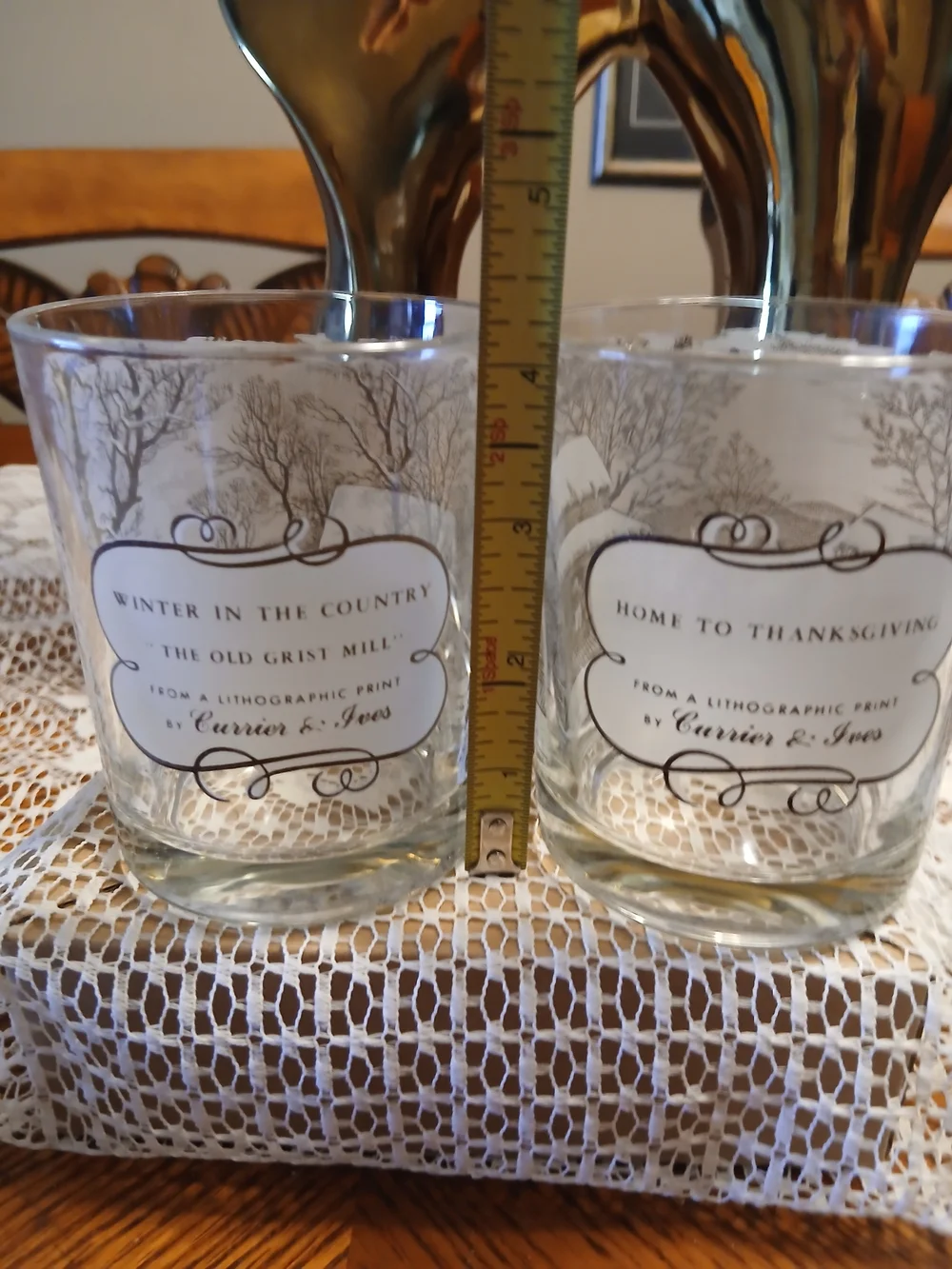 Currier & Ives rocks glasses